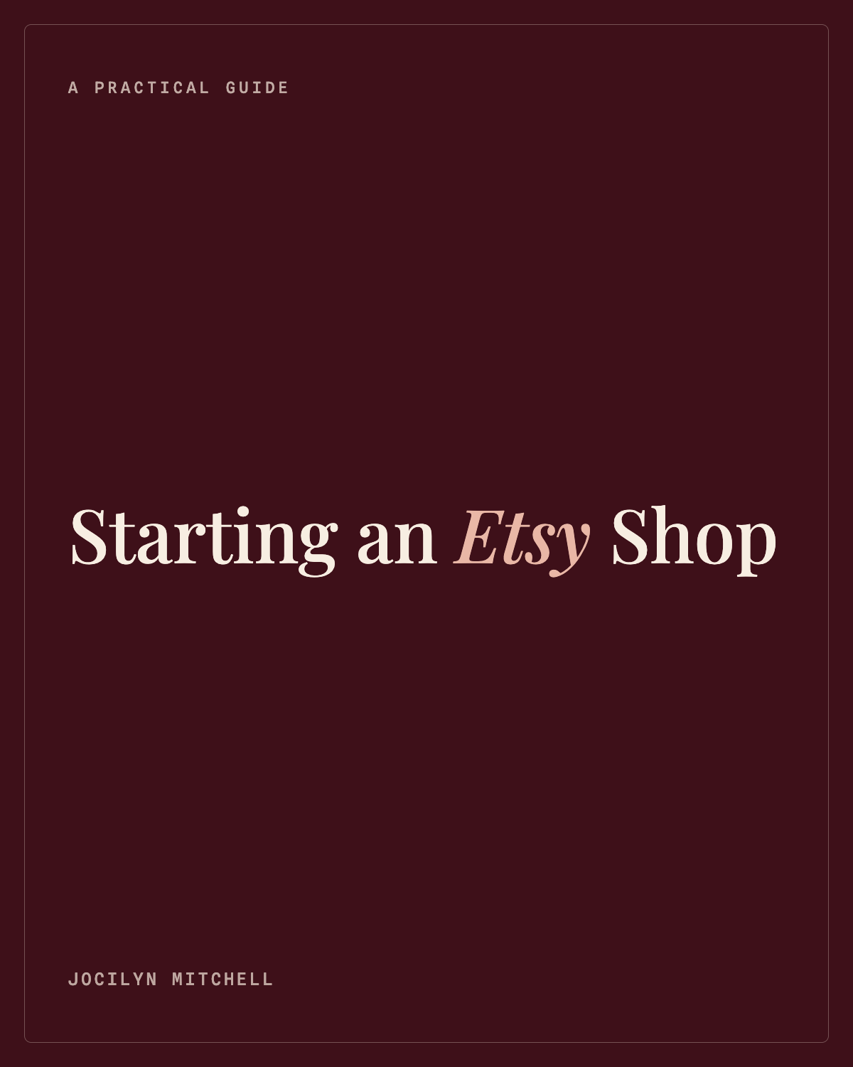 Starting an Etsy Shop cover